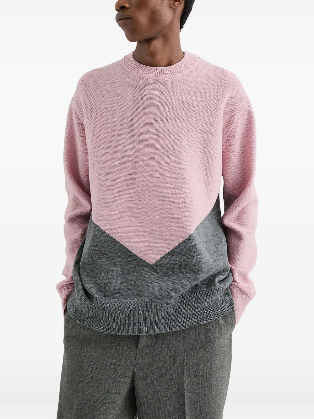 Jil Sander Trui met colourblocking Roze