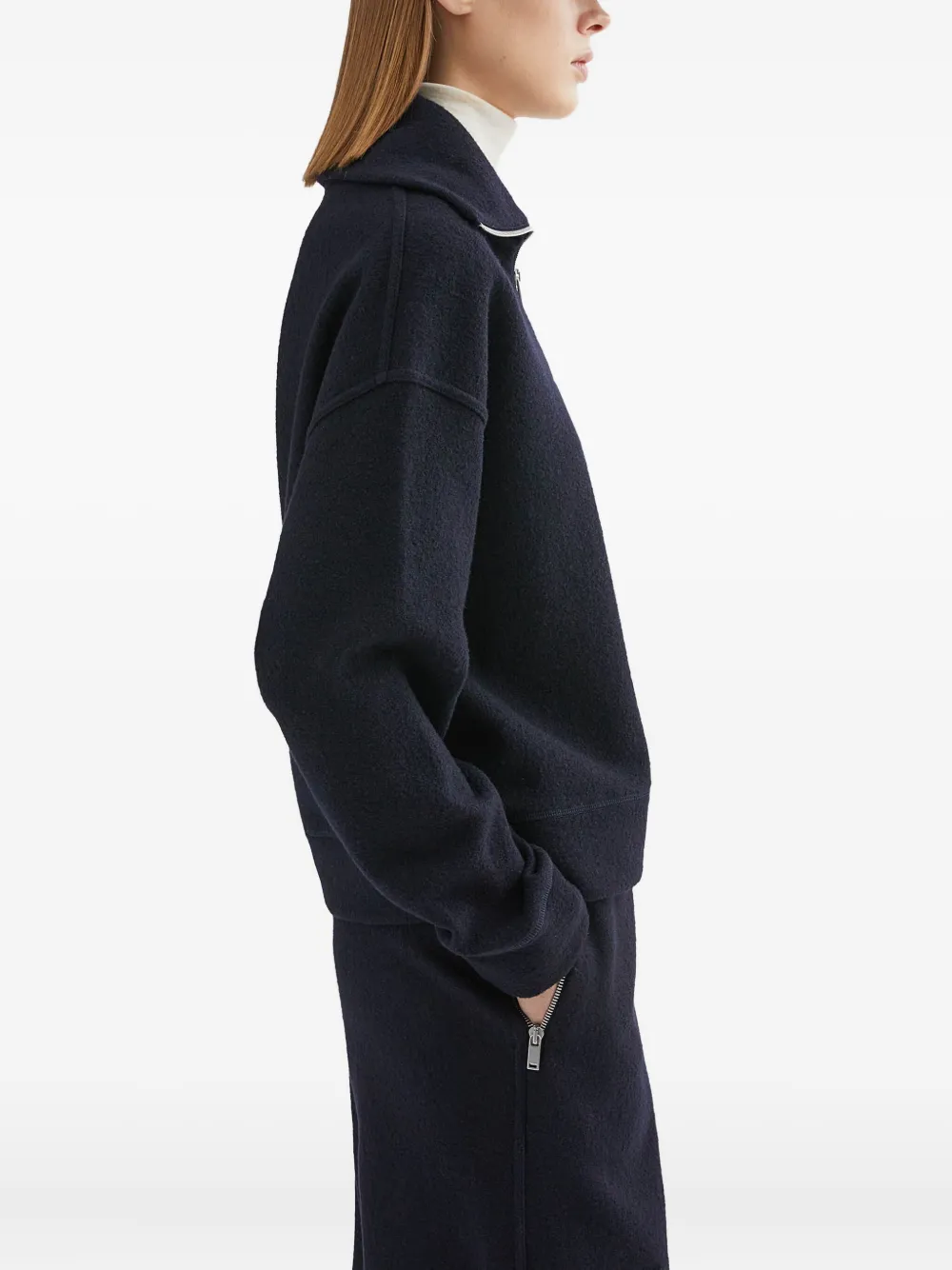 Jil Sander Felted Sweatshirt In Black