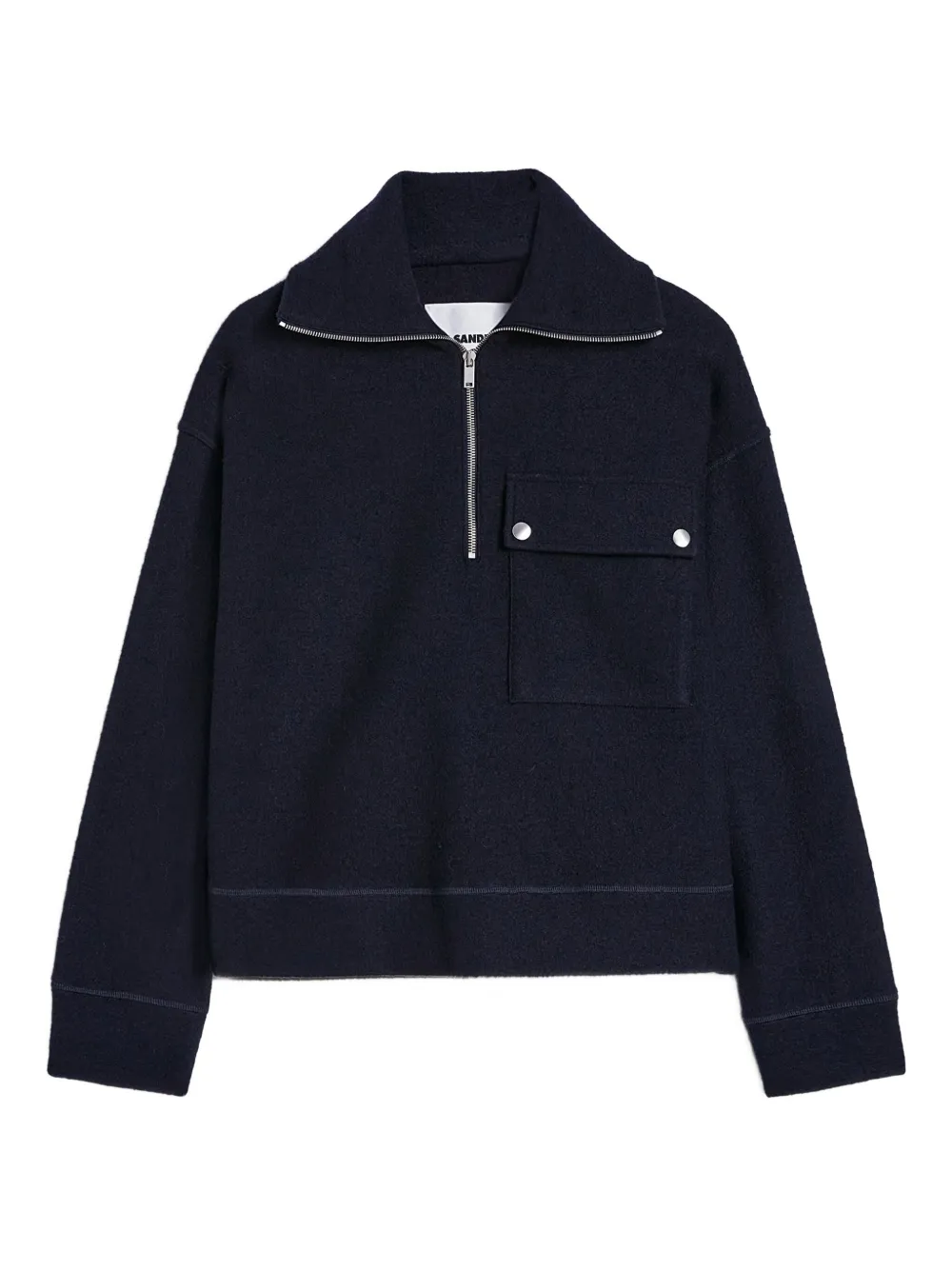 Jil Sander Felted Sweatshirt In Black