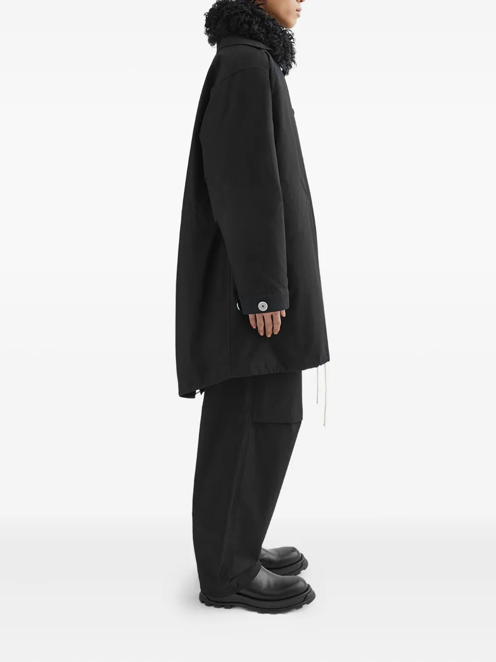 Jil Sander Katoenen parka Zwart