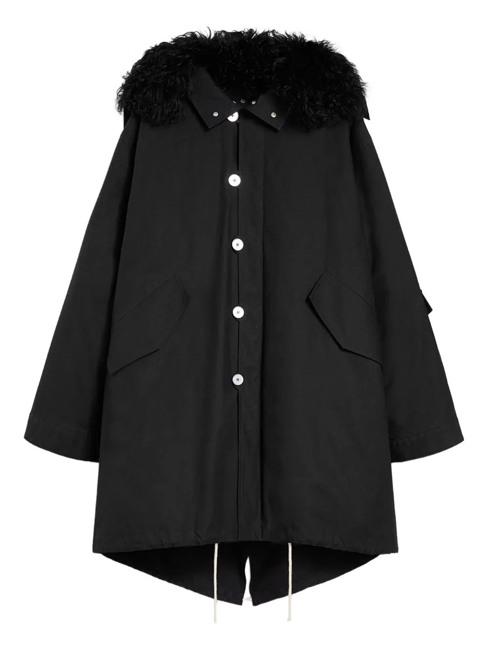 Jil Sander Katoenen parka Zwart