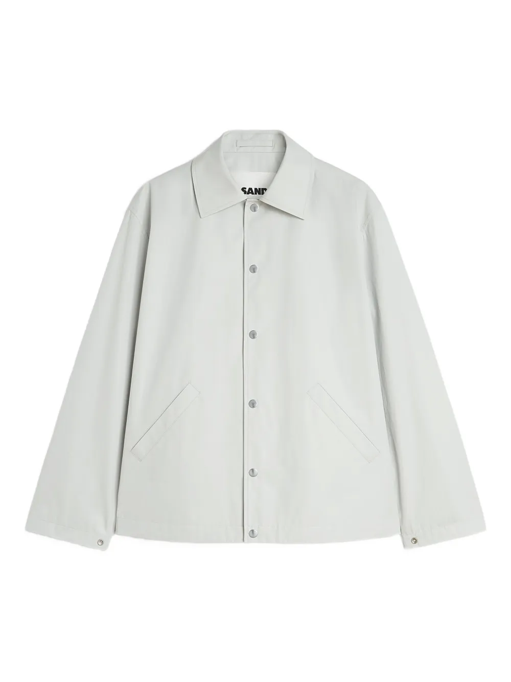 Jil Sander logo-print cotton taffeta jacket Grijs