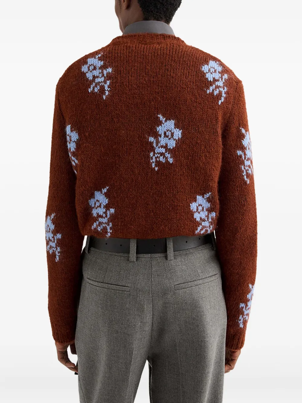 Jil Sander Trui met bloemenprint Bruin
