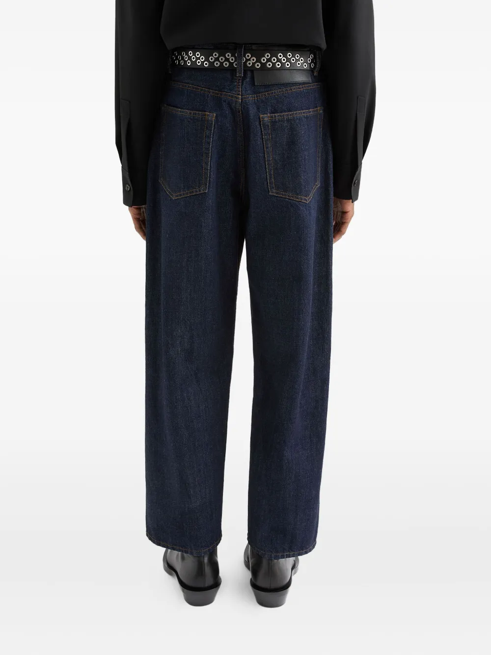 Jil Sander Jeans met logopatch Blauw