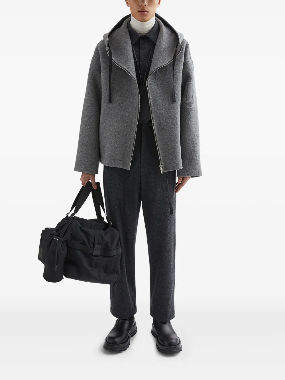 Jil Sander Jack met vilten afwerking Grijs