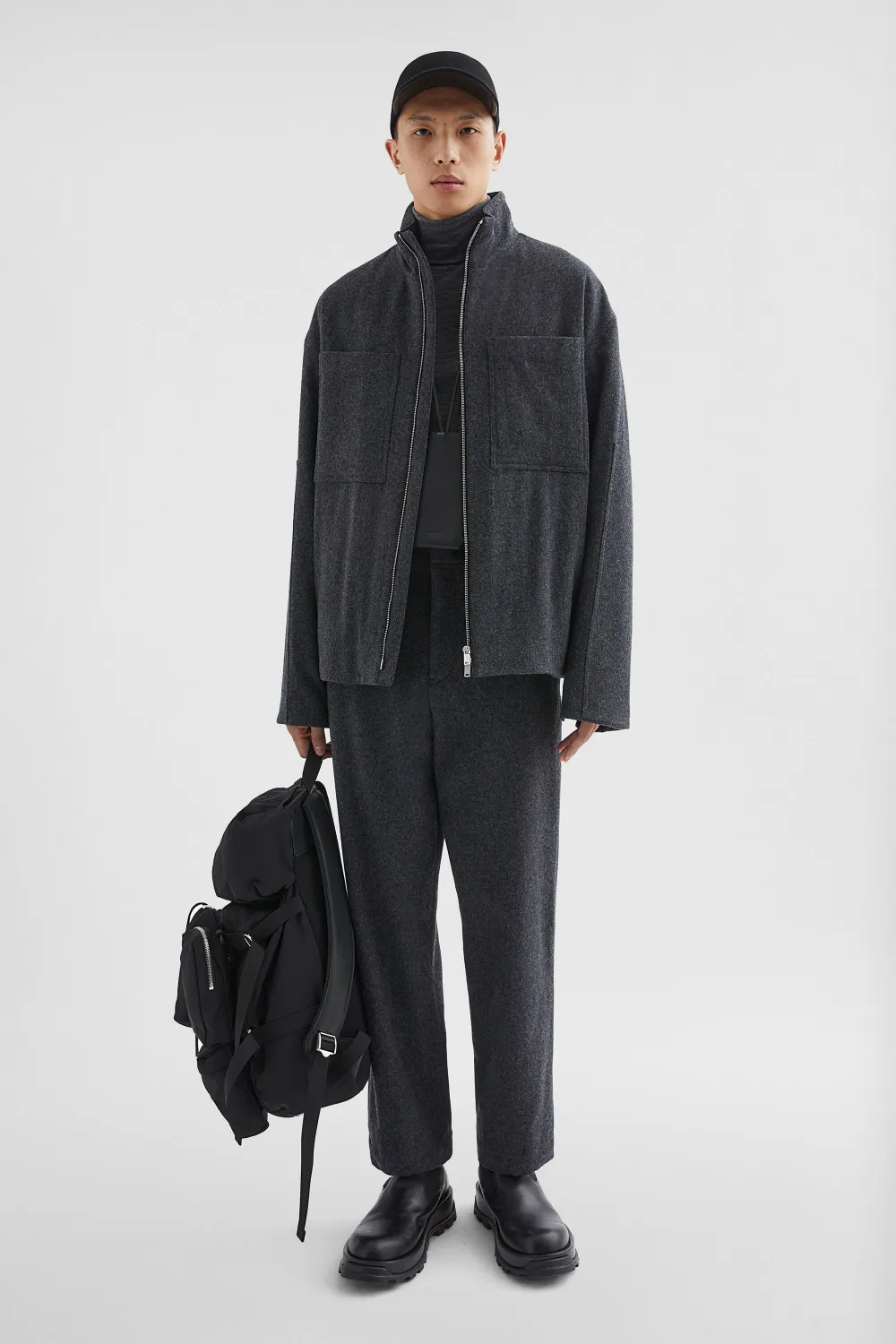 Jil Sander Wollen flanellen trainingsbroek - Grijs