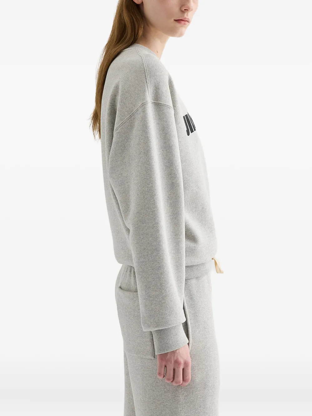 Jil Sander logo cotton sweatshirt Grijs