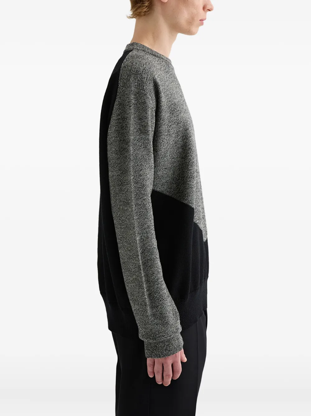Jil Sander panelled wool sweater Grijs