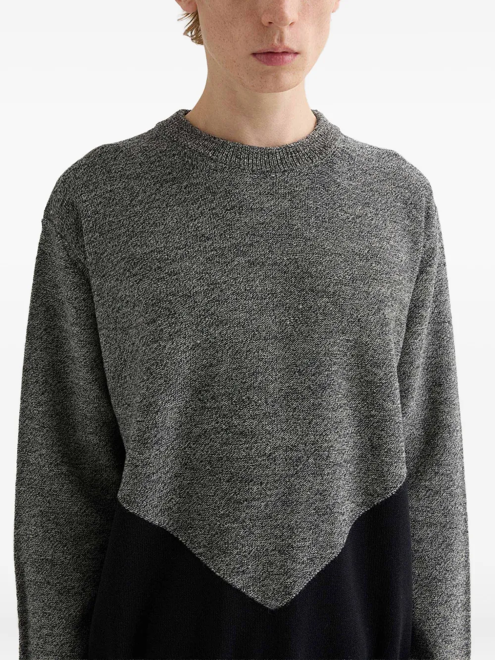 Jil Sander panelled wool sweater Grijs