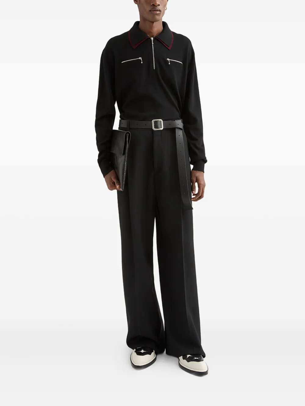 Jil Sander Wollen broek - Zwart