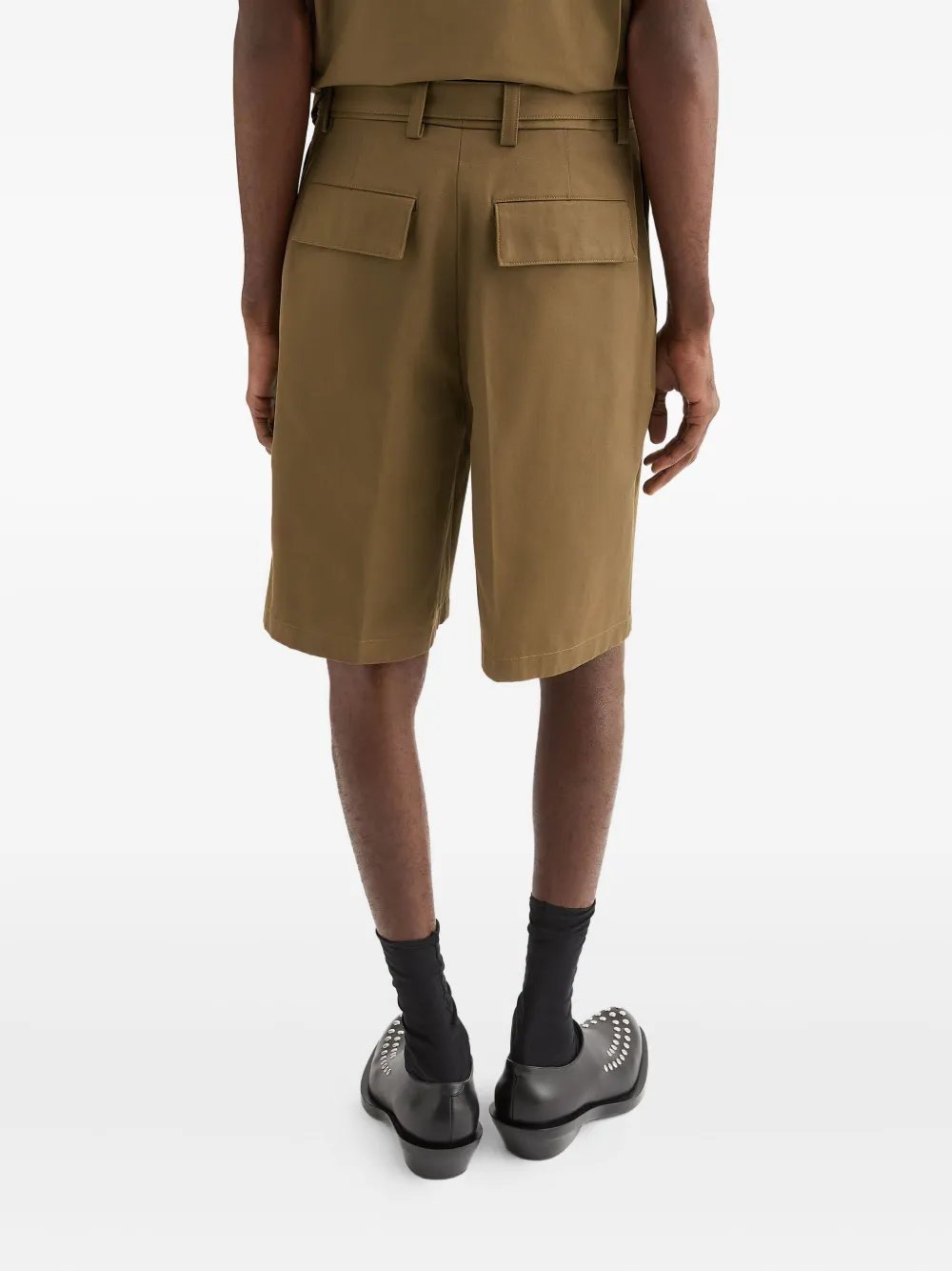 Jil Sander Shorts met ceintuur Bruin