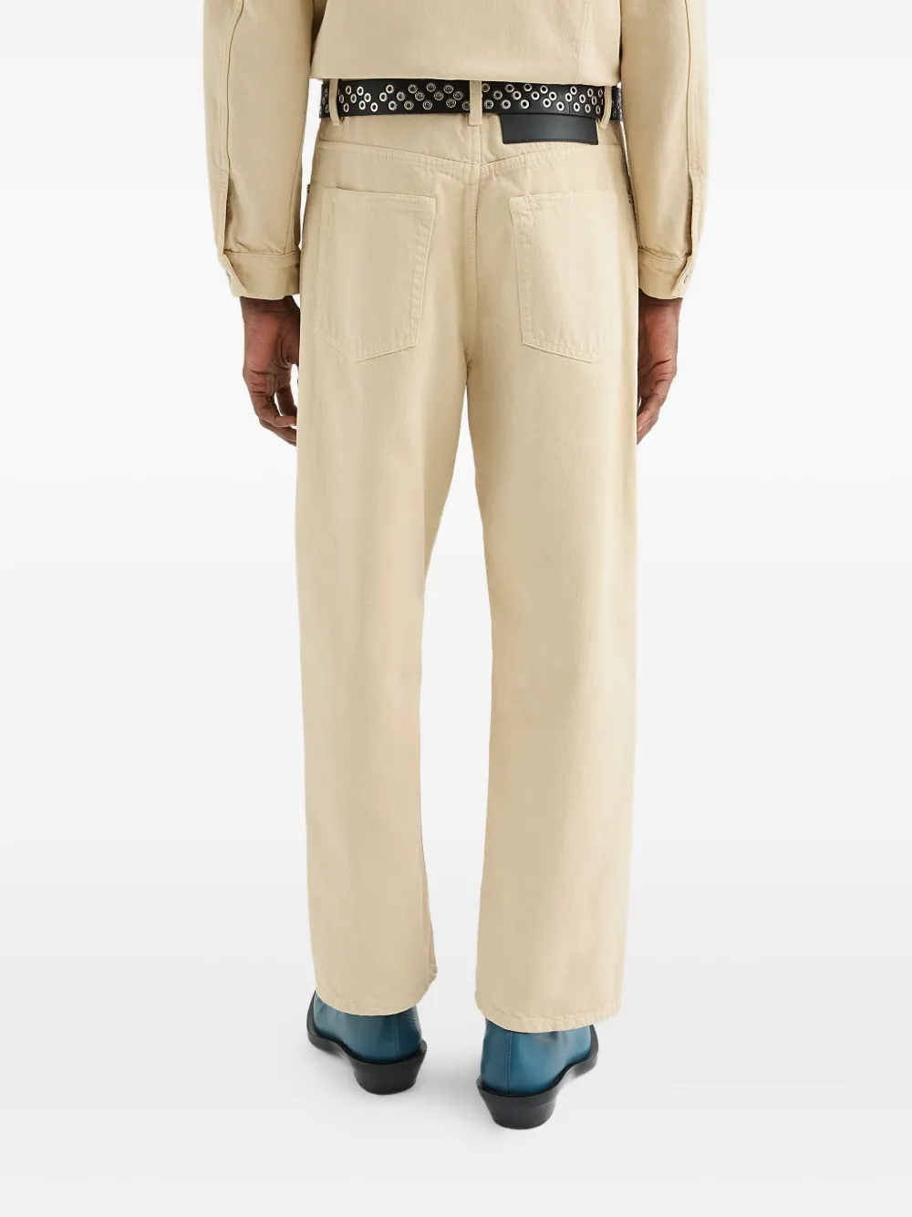 Jil Sander Jeans met logopatch Beige