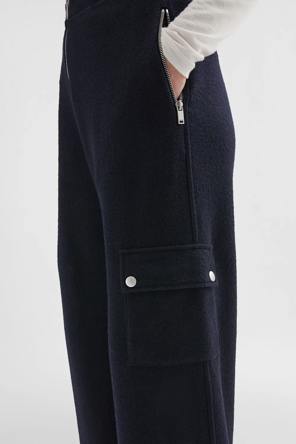Jil Sander Vilten broek Blauw