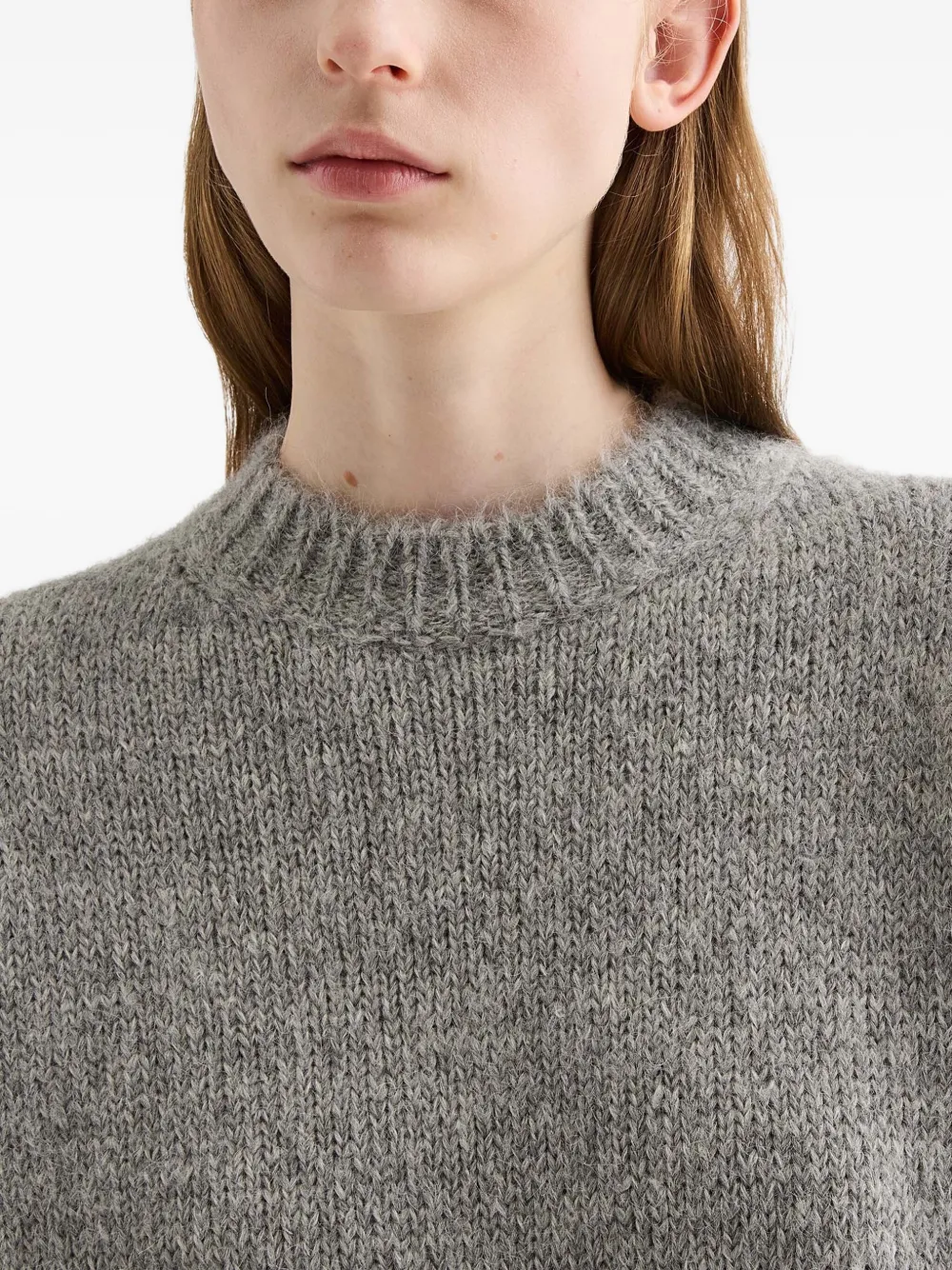 Jil Sander ribbed-cuff alpaca-wool-blend sweater Grijs