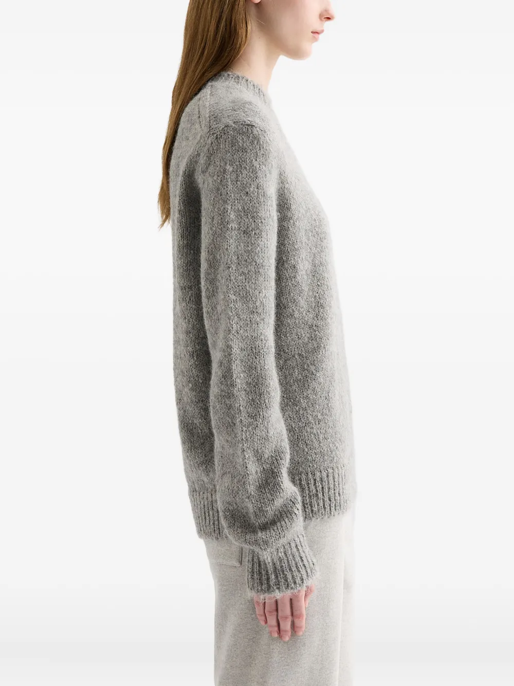Jil Sander ribbed-cuff alpaca-wool-blend sweater Grijs