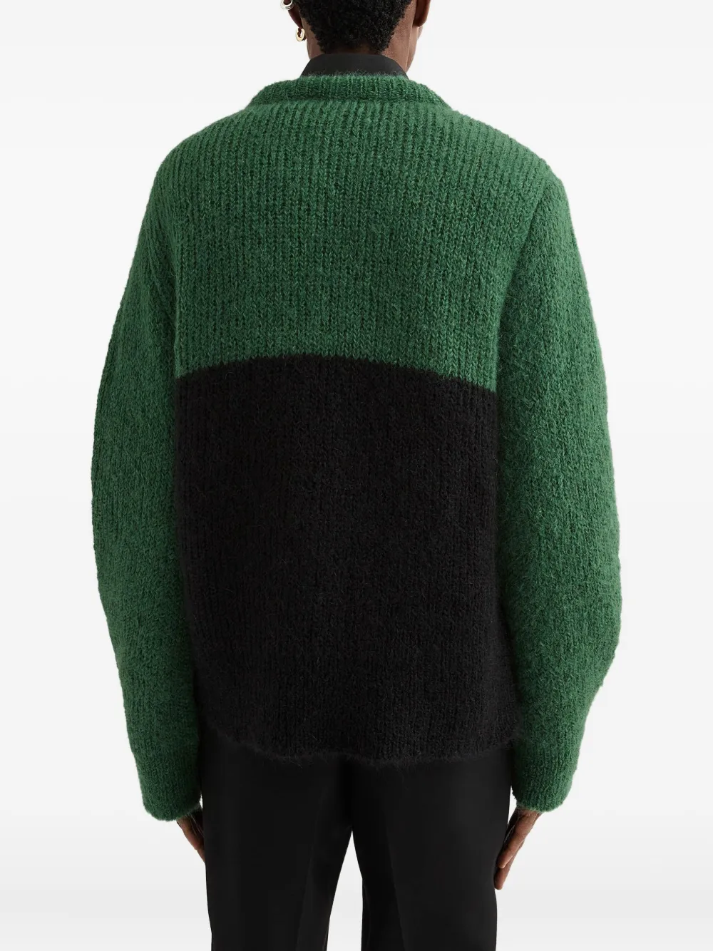 Jil Sander Trui met colourblocking Groen