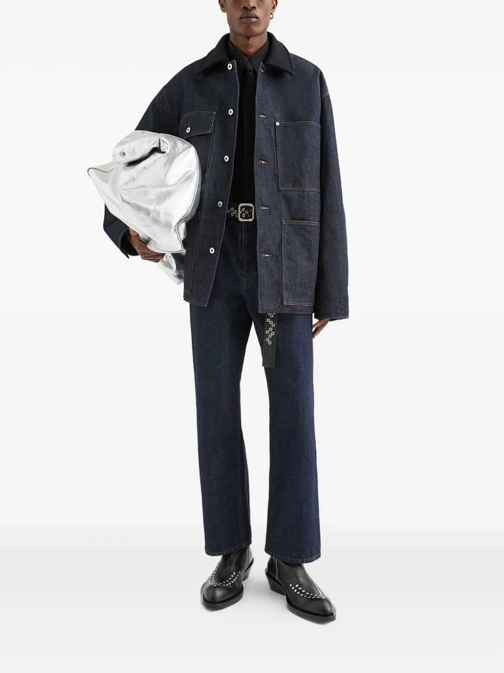 Jil Sander Denim jack Blauw