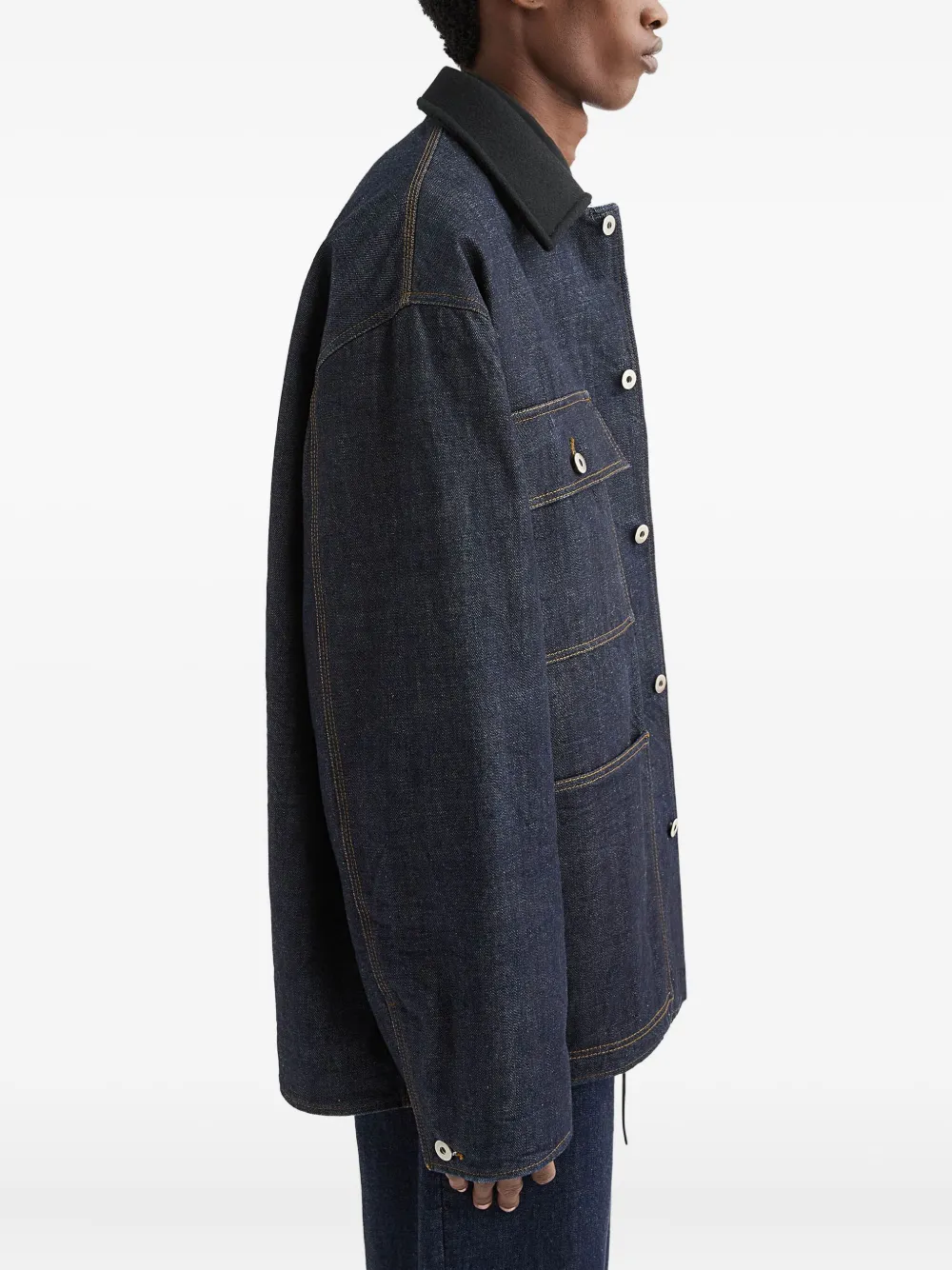 Jil Sander Denim jack Blauw