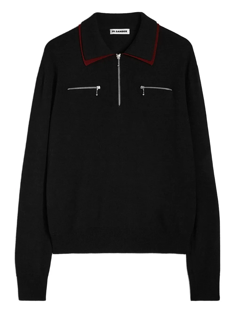Jil Sander Wollen poloshirt Zwart
