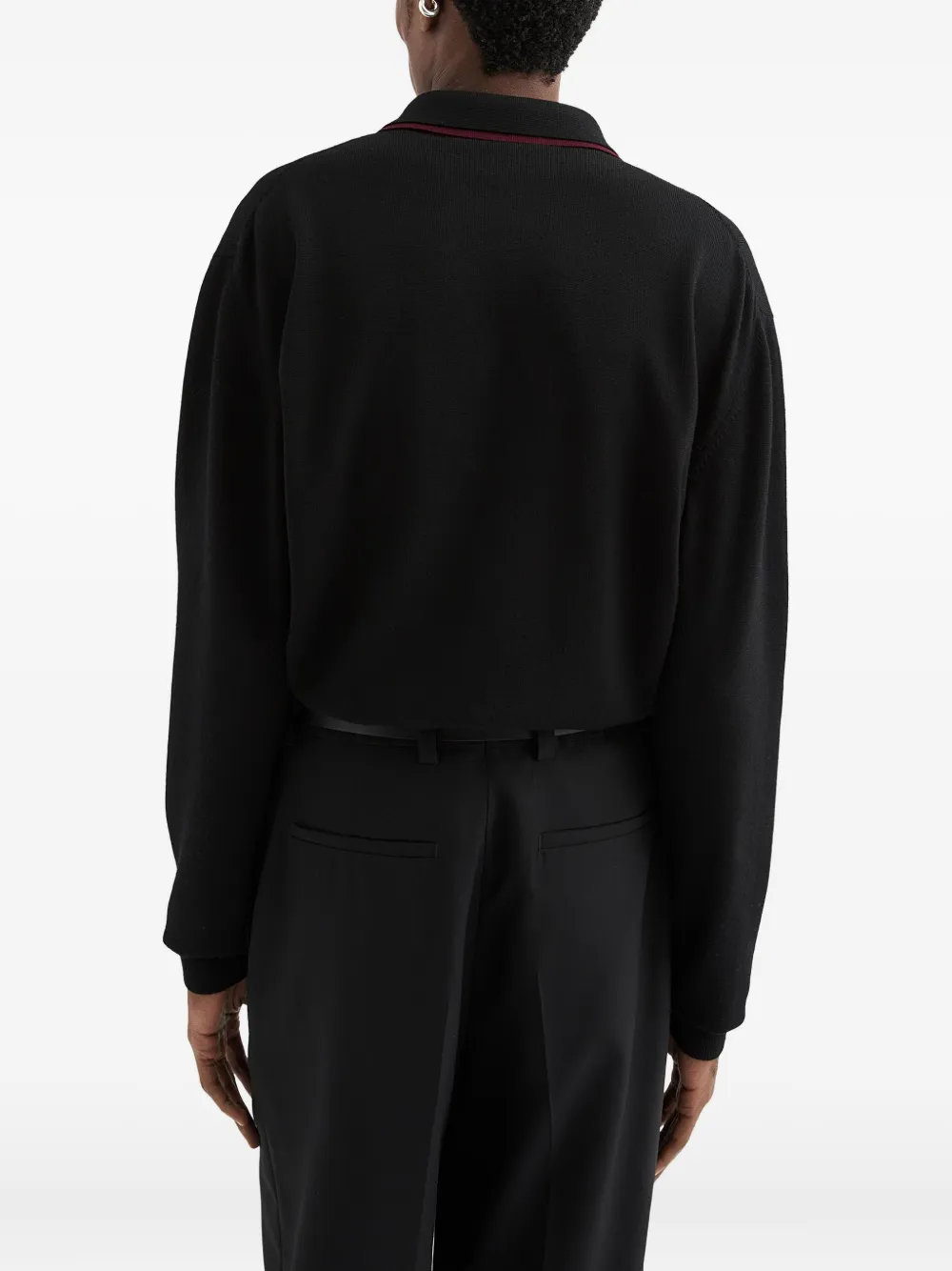 Jil Sander Wollen poloshirt Zwart