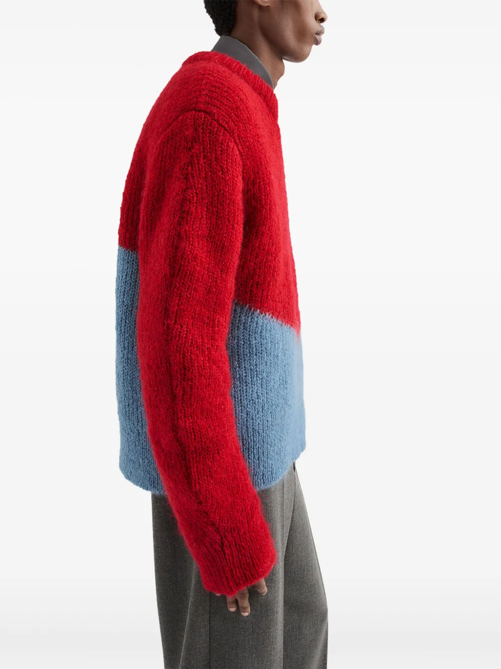 Jil Sander Trui met colourblocking Rood