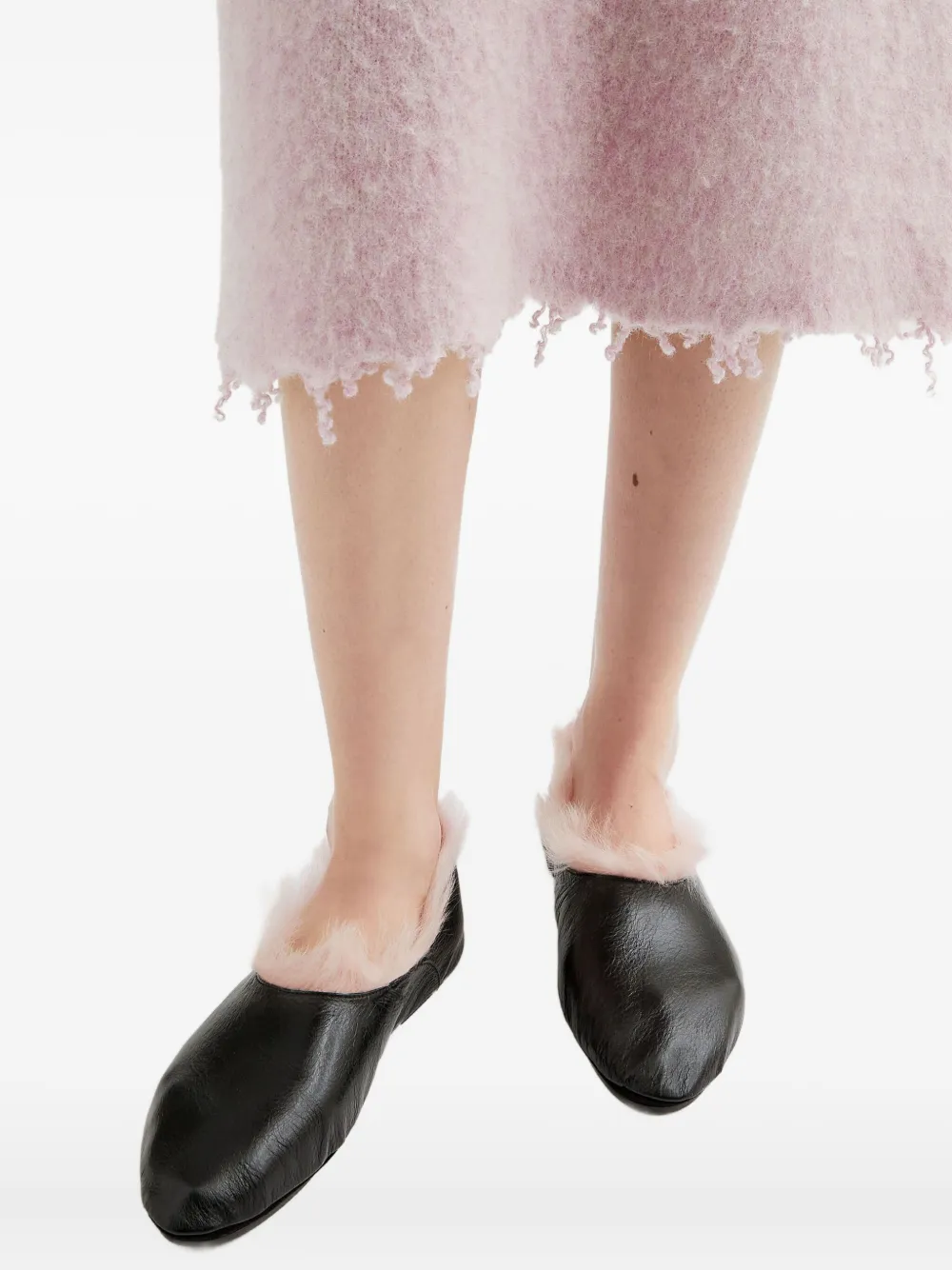 Jil Sander Leren ballerina's - Zwart