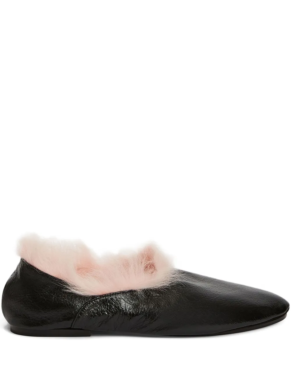 Jil Sander Leren ballerina's Zwart