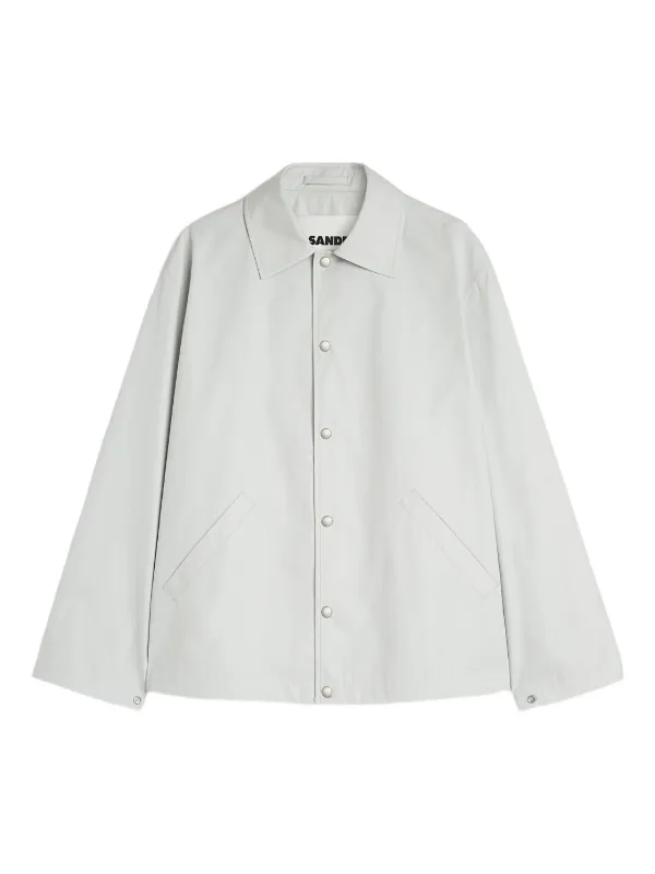 JIL SANDER ジャケット100% Linen. グレー Jil Sander ロゴ ジャケット | グレー | FARFETCH JP