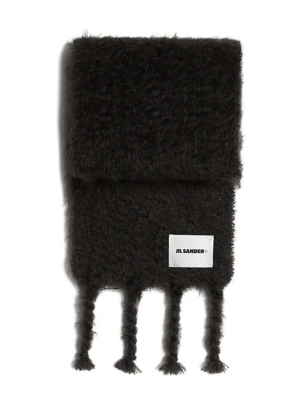 Jil Sander fringed knitted scarf | Black | Image 1
