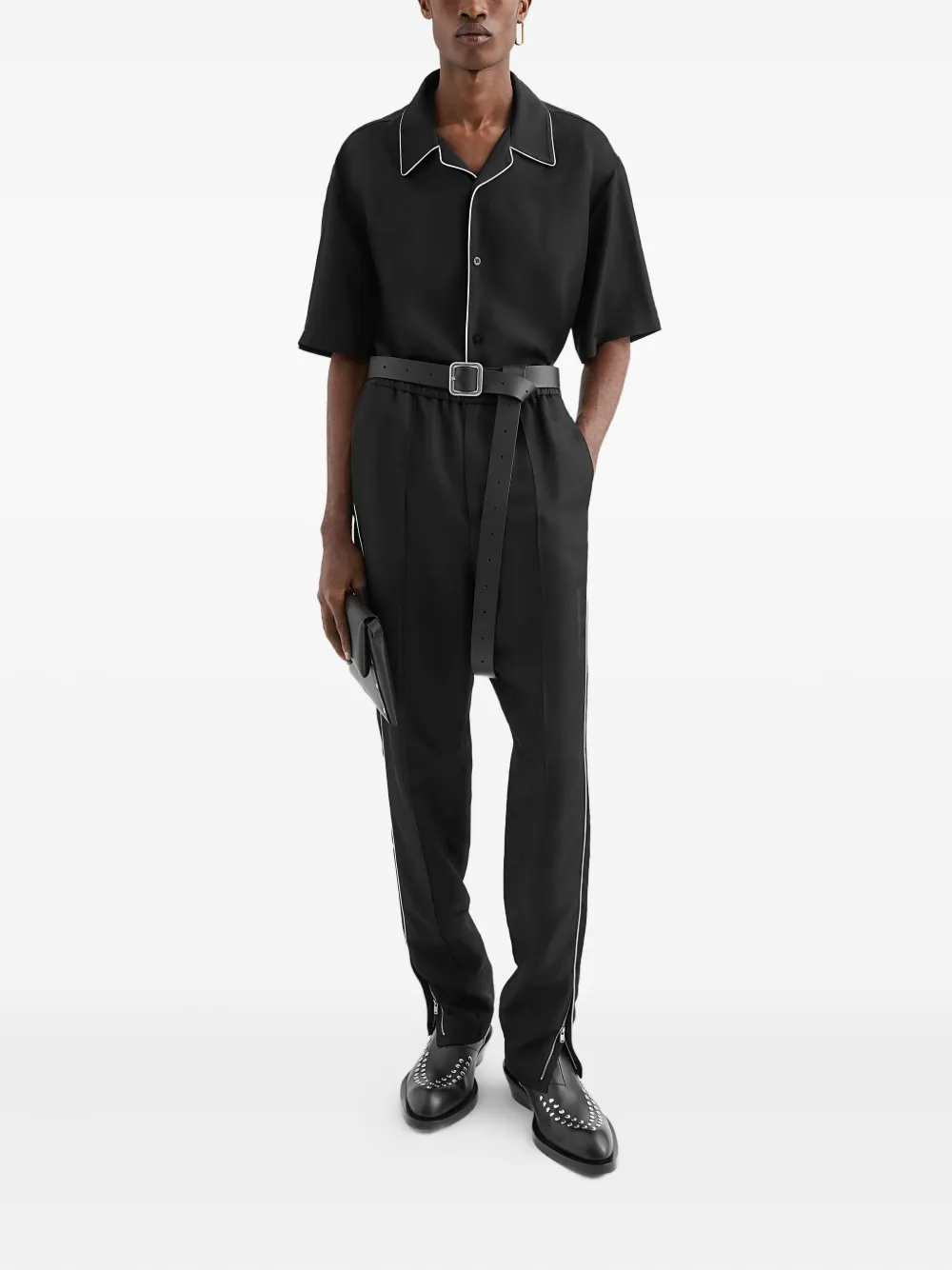 Jil Sander piped-trim trousers | Regular-Fit & Straight Leg Pants | Image 2