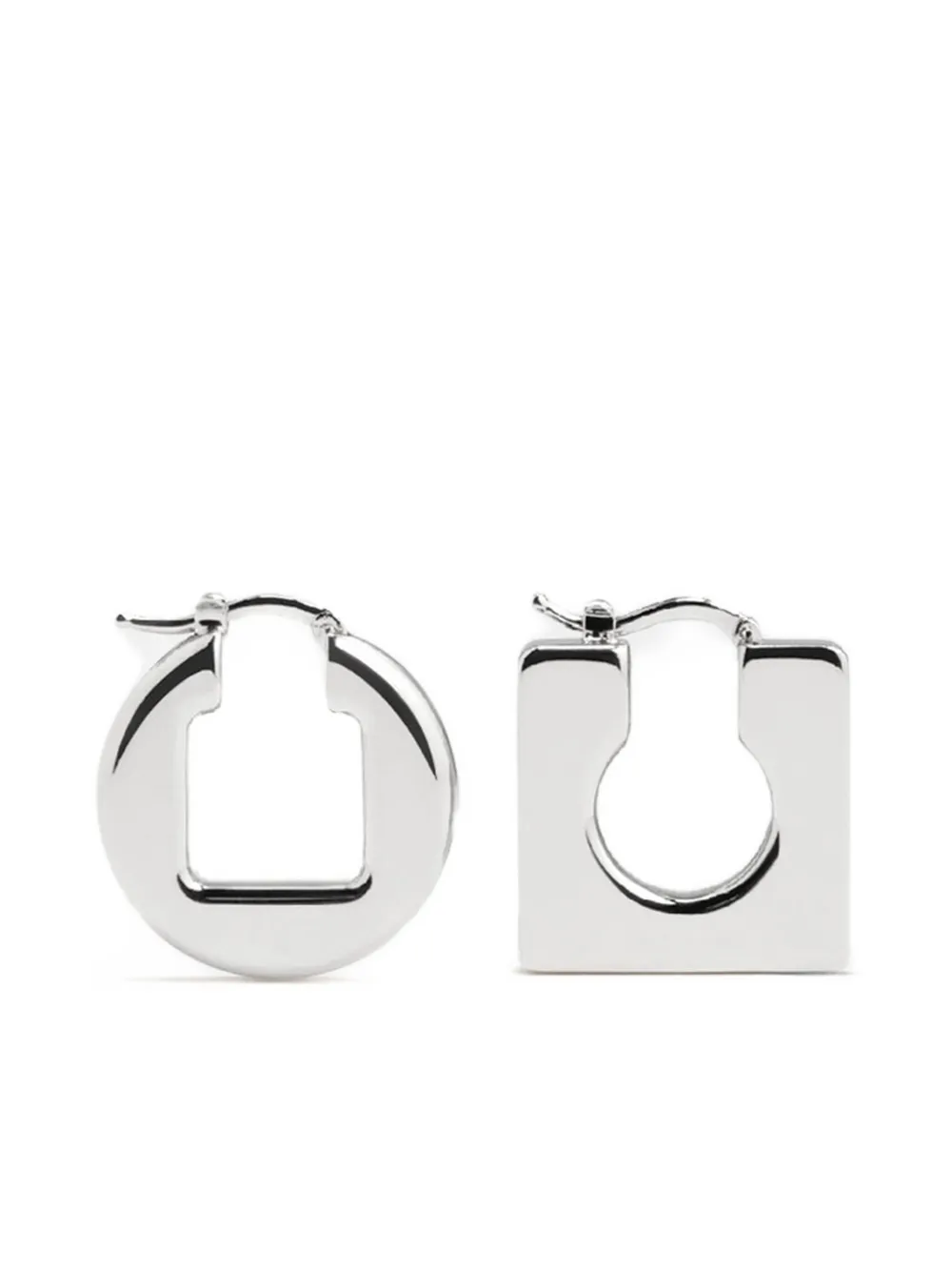 Jacquemus Les Boucles Rond Carré Earrings In Metallic