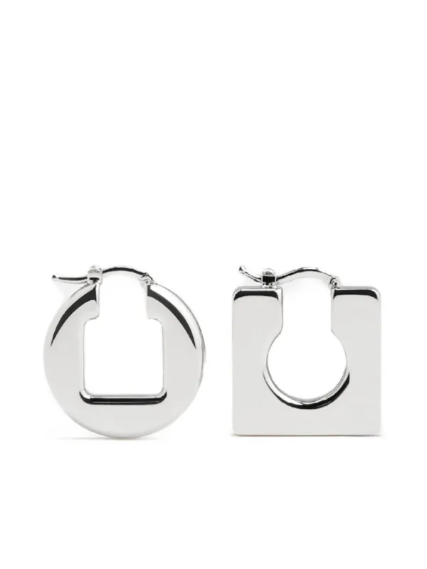 JACQUEMUS LES BOUCLES ROND CARRE ピアス Jacquemus Les Boucles Rond Carre Earrings, Light Gold