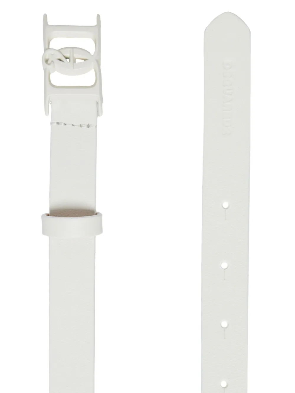 DSQUARED2 KIDS Leren riem met logoplakkaat - Wit