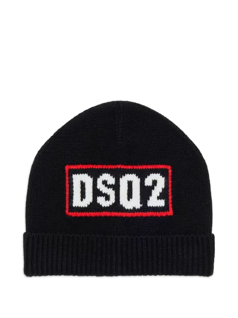 DSQUARED2 KIDS gorro tejido con logo en intarsia