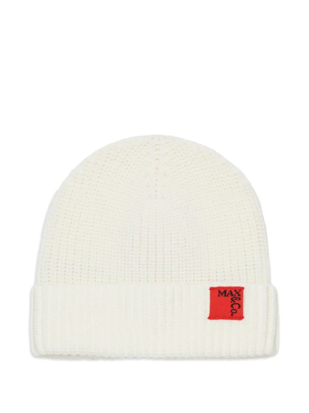 Max & Co Logo-patch Beanie In White