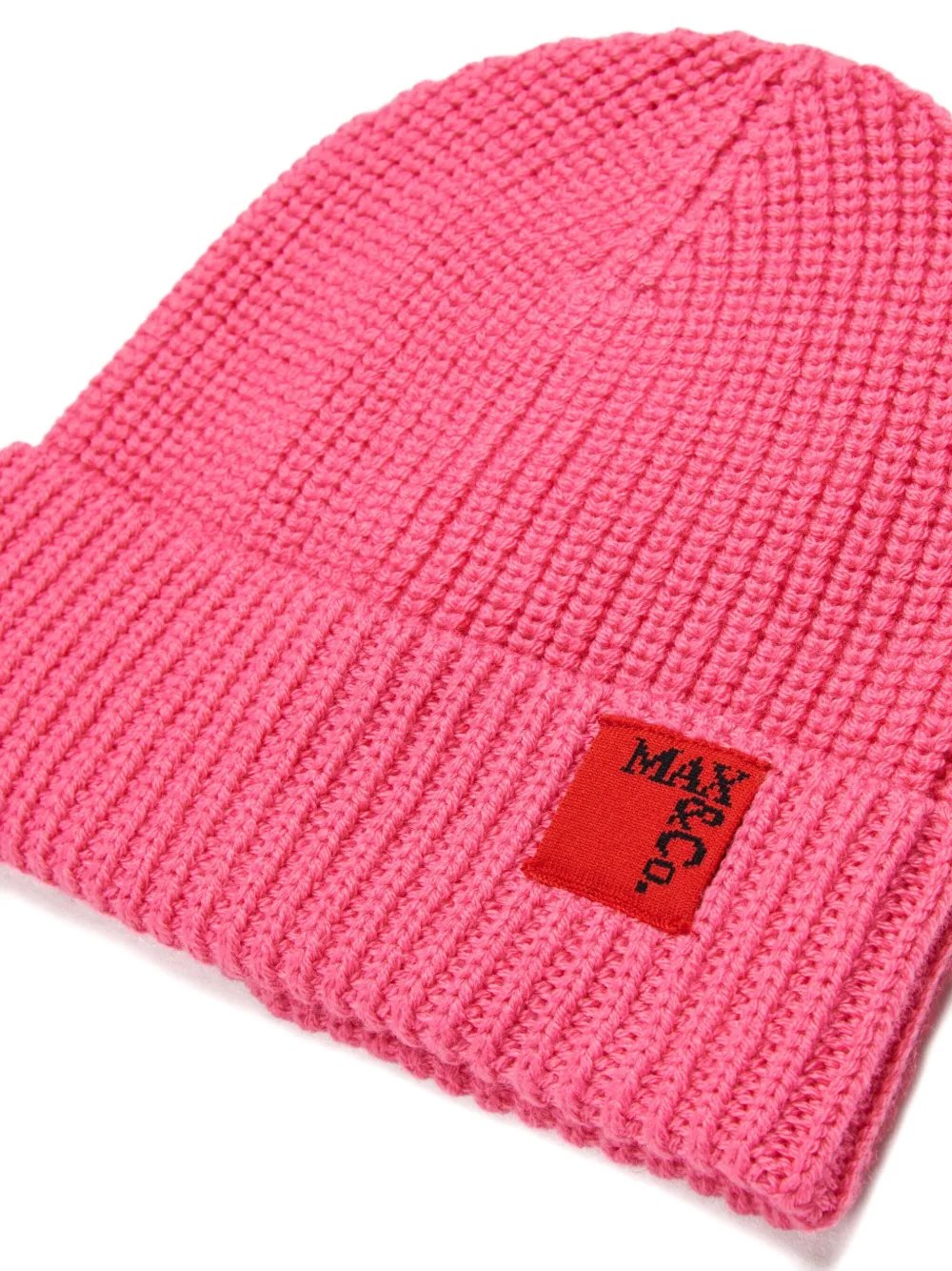 Max & Co Logo-patch Beanie In Pink