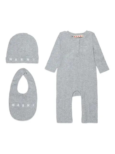Marni Kids logo-print babygrow set (three piece set)