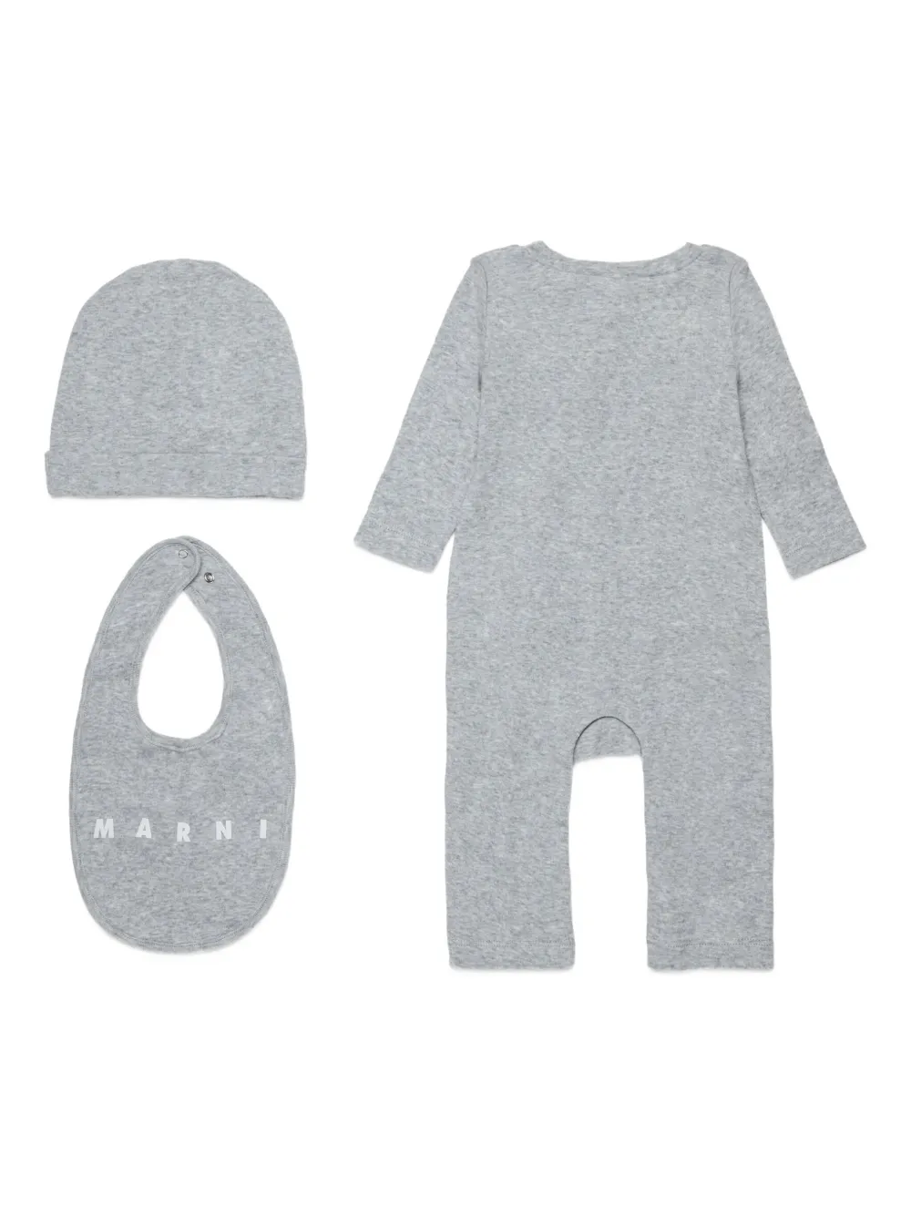 Marni Kids Romper muts en slabbetje Grijs