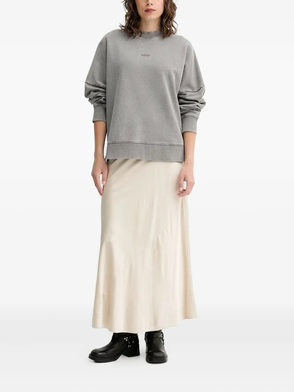 Won Hundred Sweater met geborduurd detail - Grijs