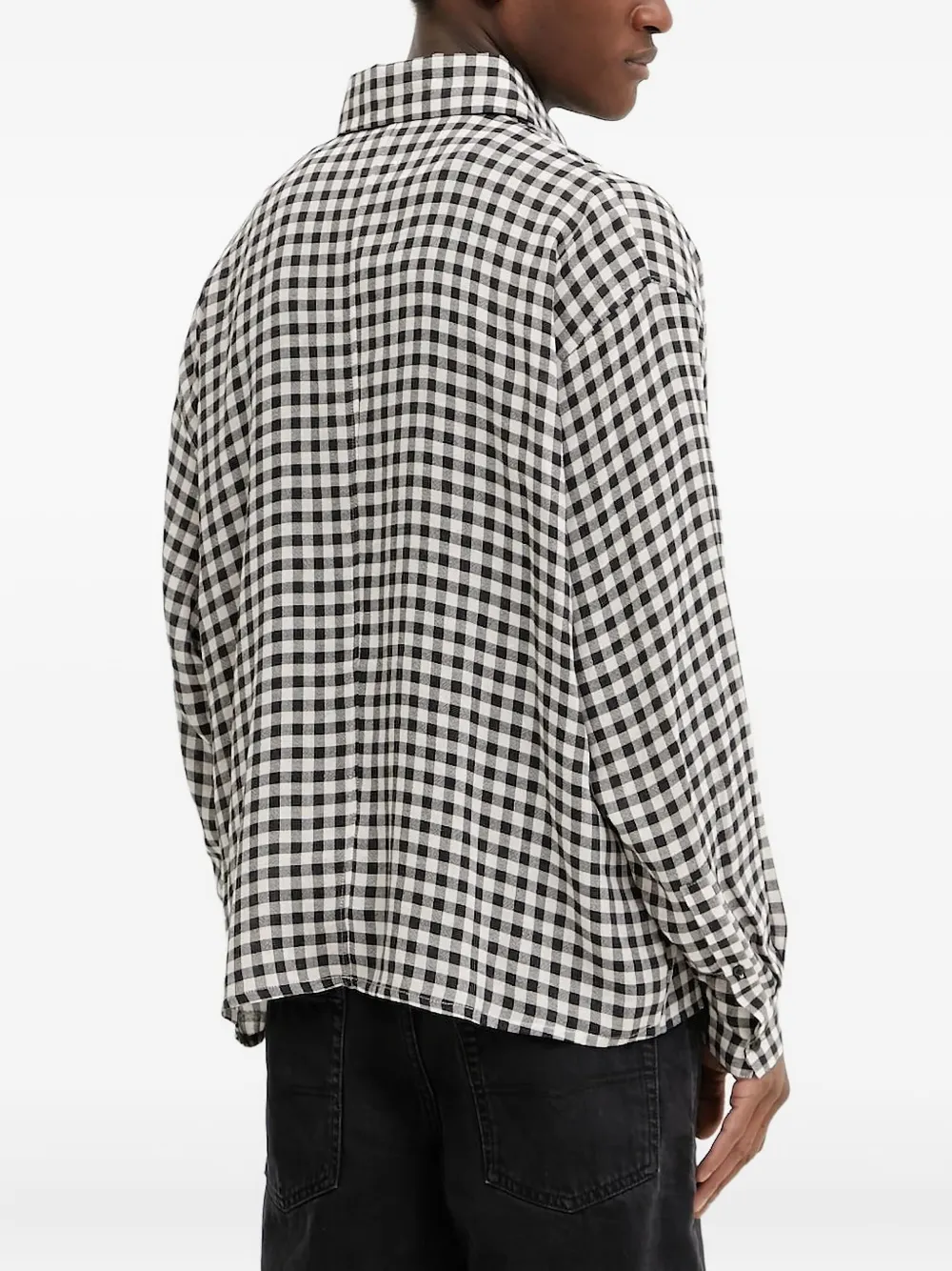 Won Hundred check-pattern shirt - Zwart