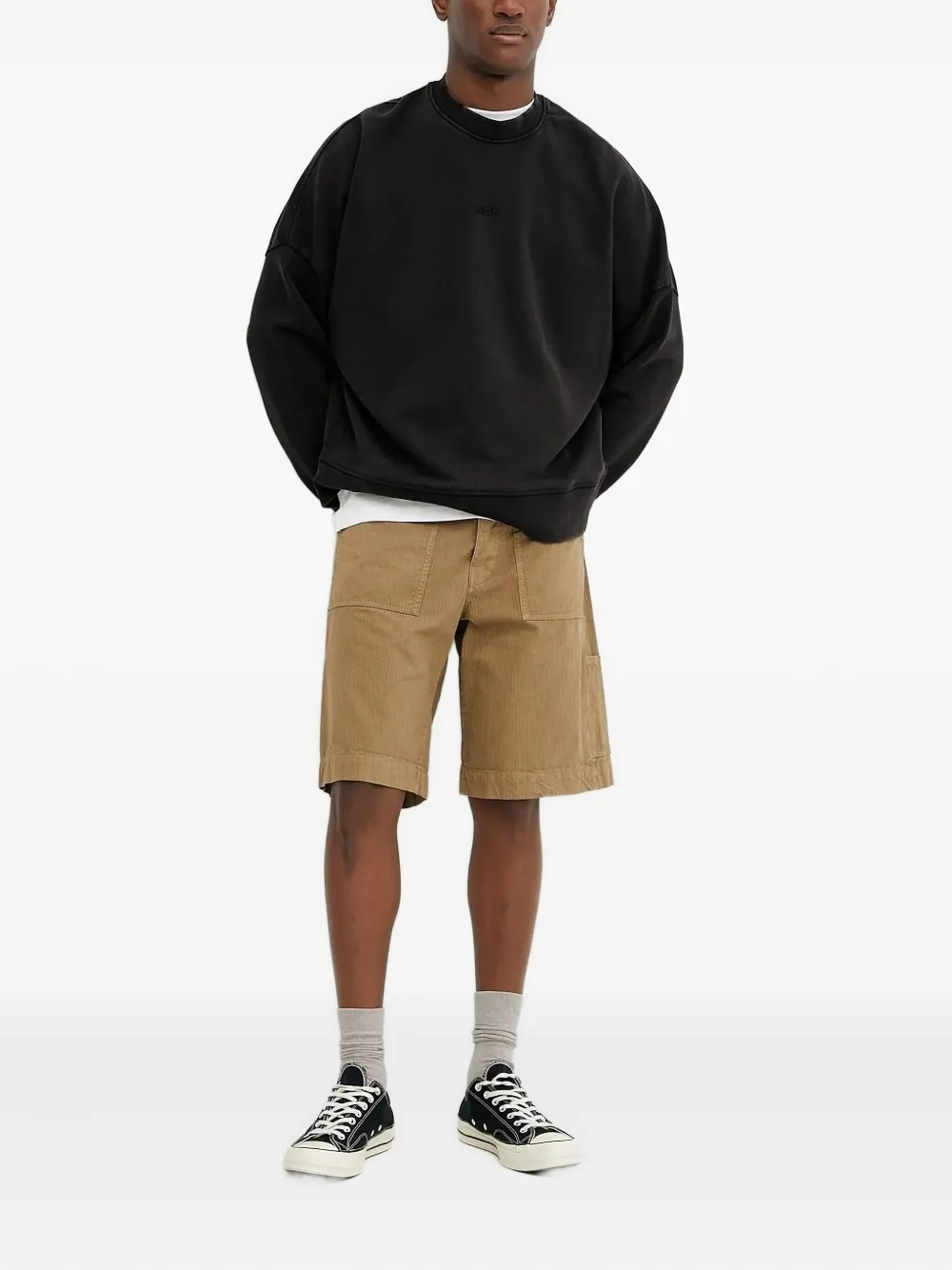 Won Hundred Sweater met geborduurd logo - Zwart