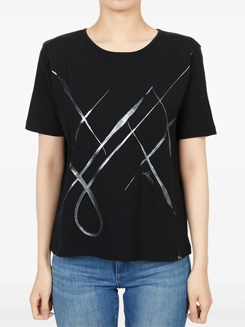 Herno abstract-print T-shirt Zwart
