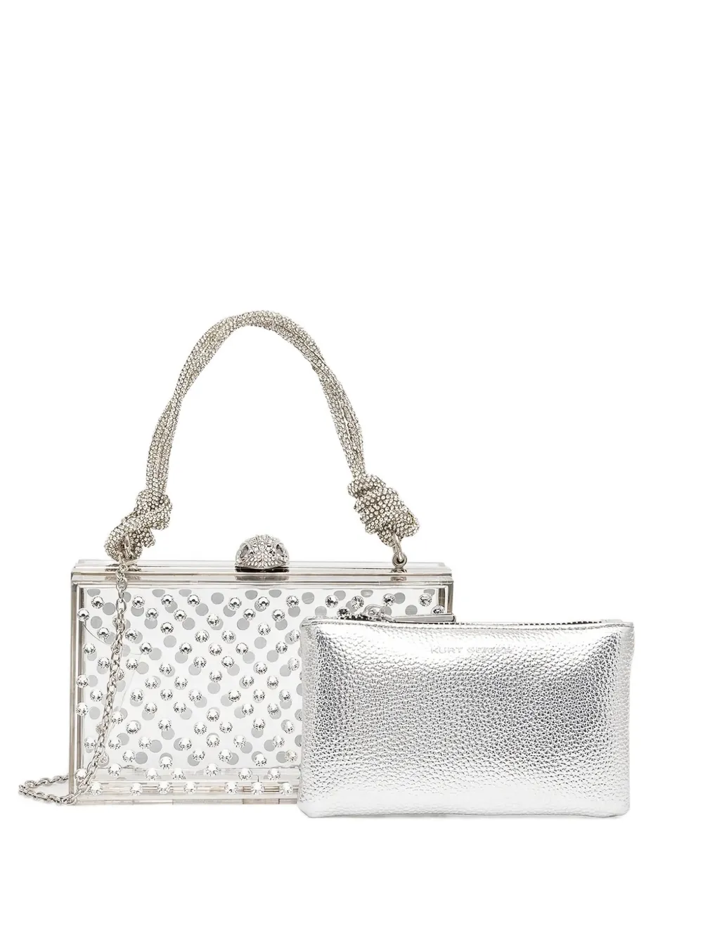 Kurt Geiger London Clutch verfraaid met kristallen en gesp Wit