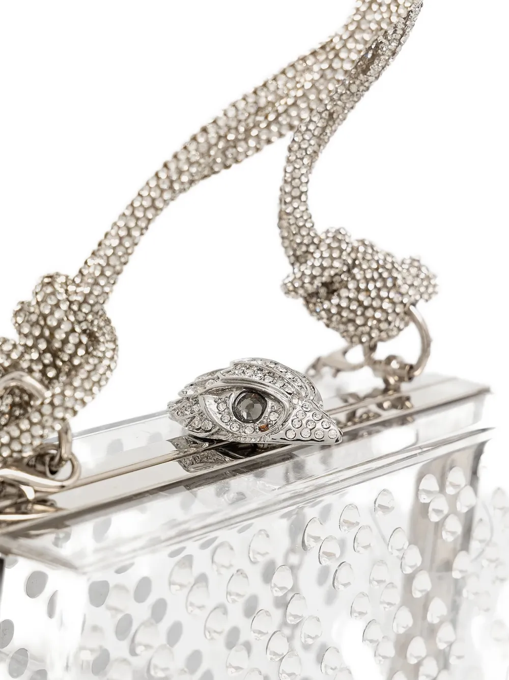 Kurt Geiger London Clutch verfraaid met kristallen en gesp Wit