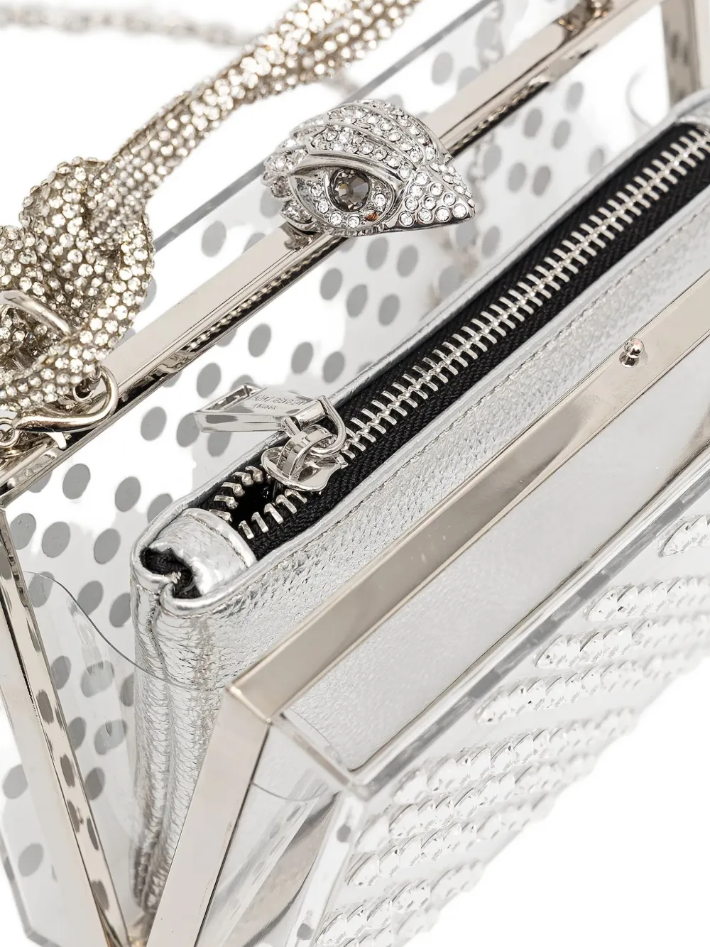 Kurt Geiger London Clutch verfraaid met kristallen en gesp Wit
