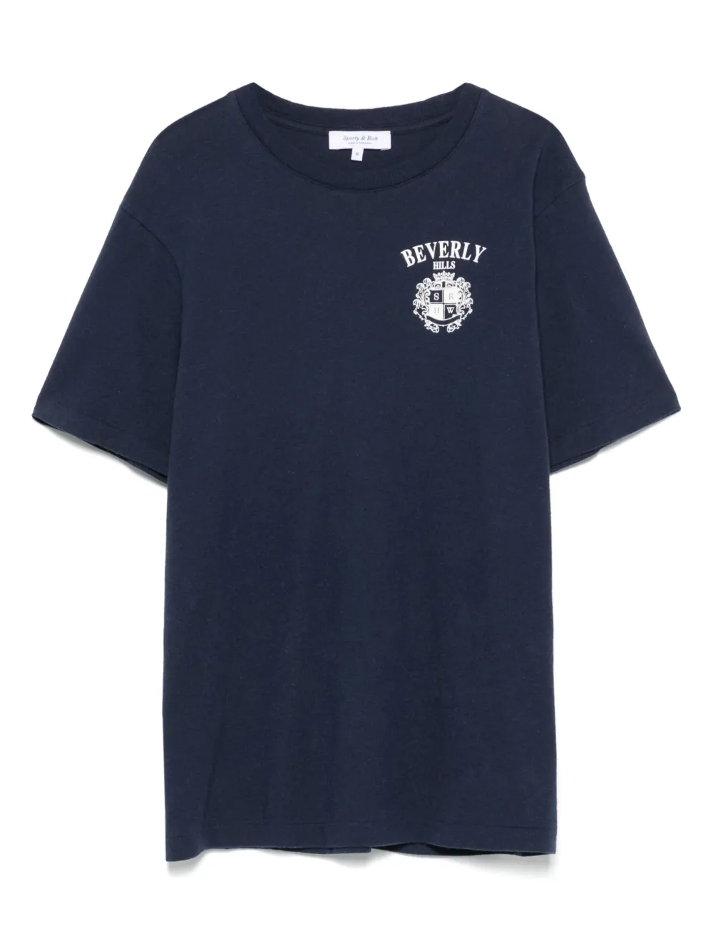 Sporty & Rich Beverly Hills T-shirt met wapenschild Blauw