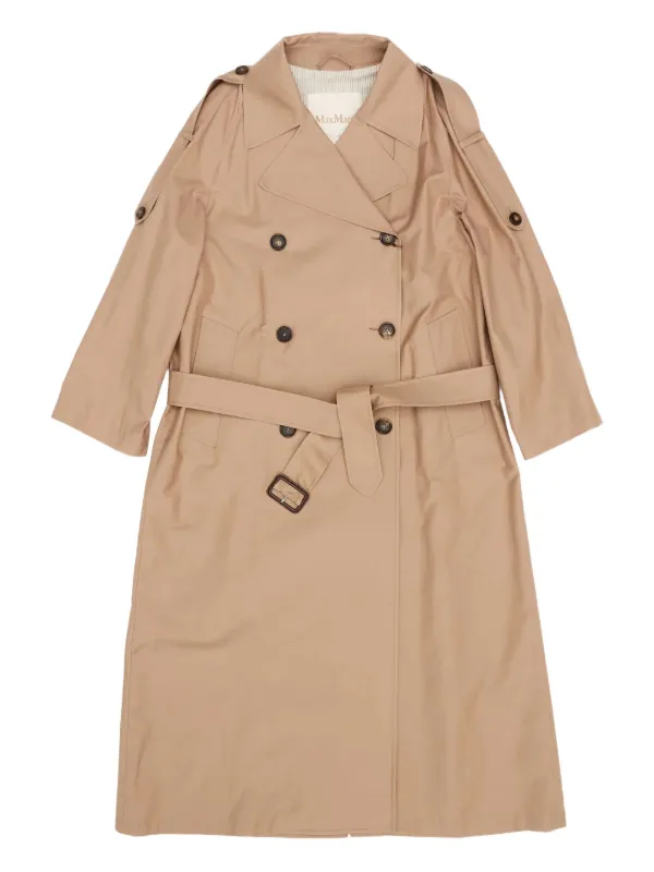 Max Mara ベルテッド ボタン コート | ニュートラル | FARFETCH JP