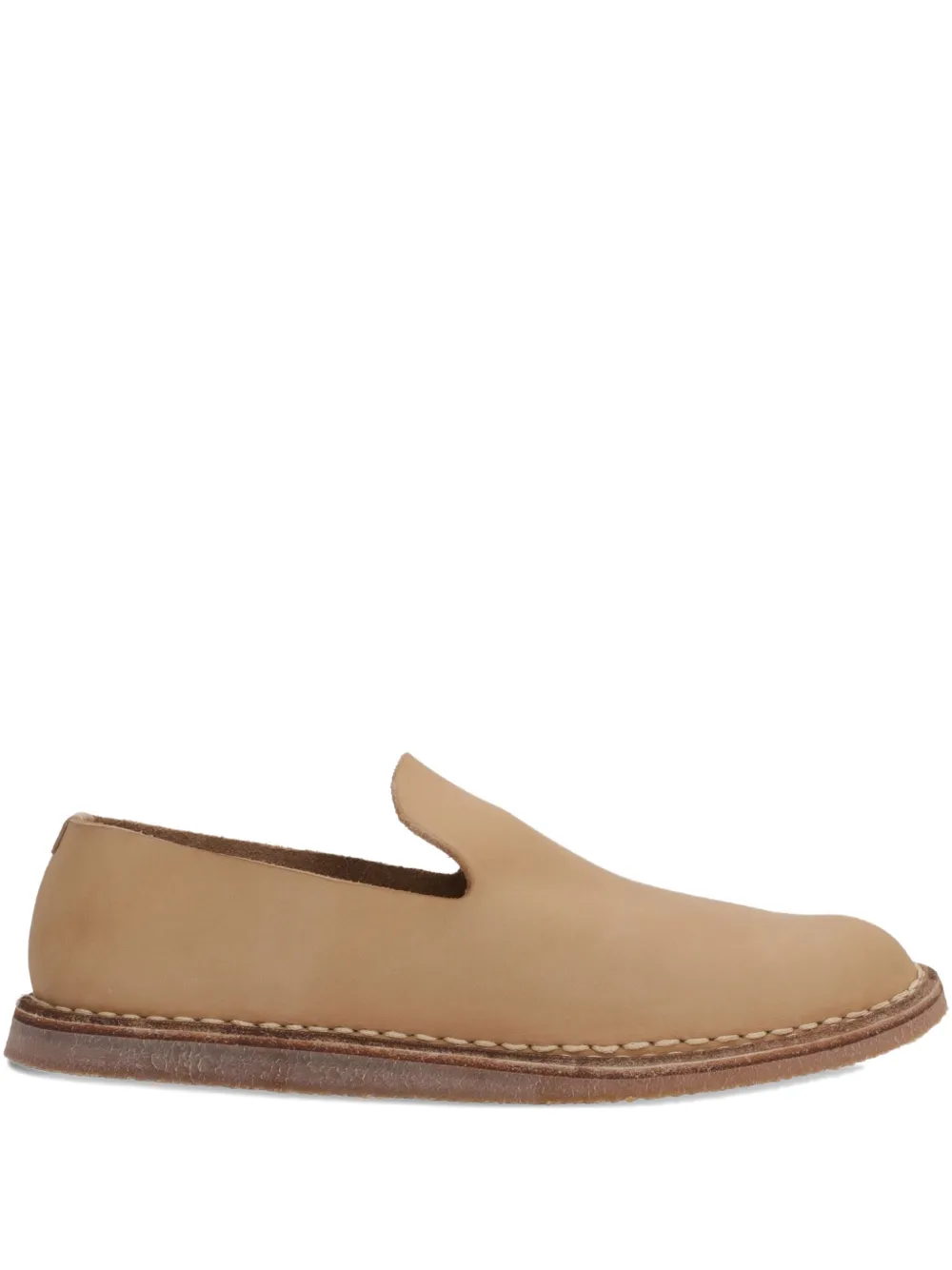 Guidi Leather Slip-on Loafers In Brown