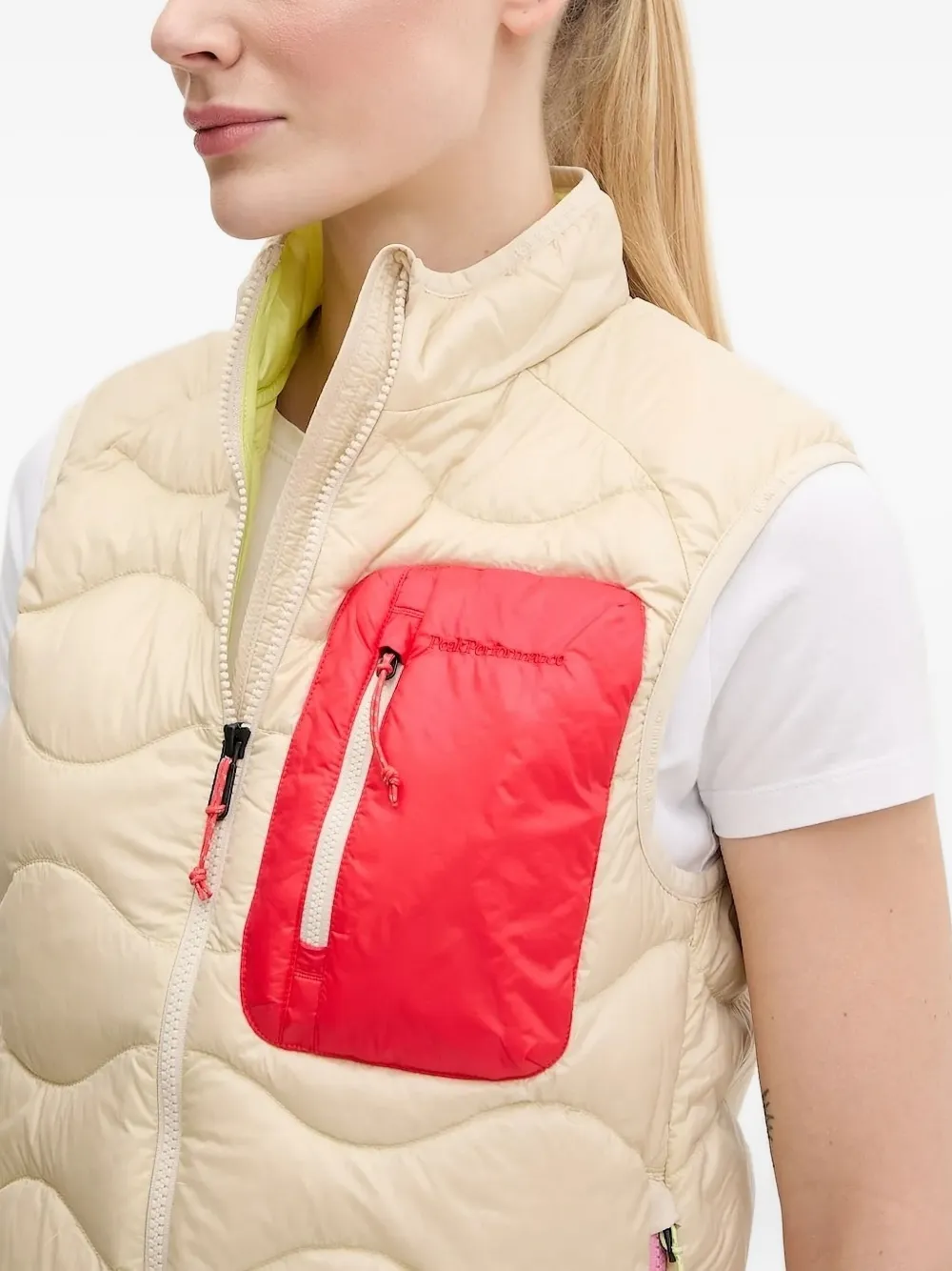 Peak Performance quilted sleeveless gilet Beige