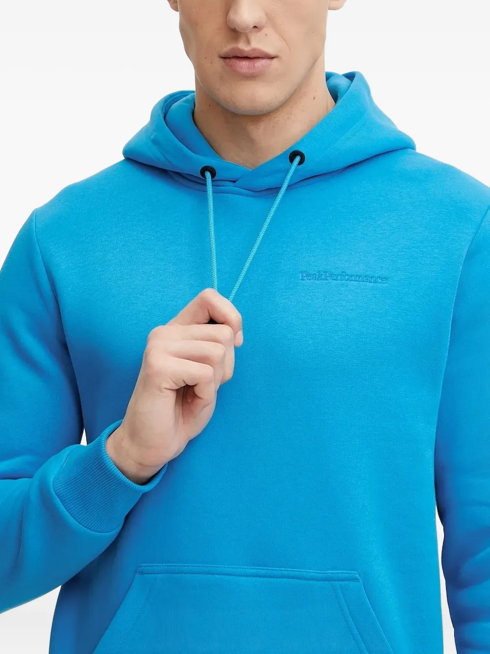 Peak Performance Embroidered-logo Hooded Sweater In Blue
